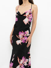 Load image into Gallery viewer, Vintage x BEECHERS BROOK Black &amp; Pink Floral Dress (L)