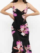 Load image into Gallery viewer, Vintage x BEECHERS BROOK Black &amp; Pink Floral Dress (L)