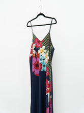 Load image into Gallery viewer, NATORI x Floral Navy Silk-Feel Dress (L, XL)