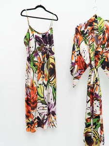 NATORI x Colourful Floral Robe & Dress Set (L, XL)