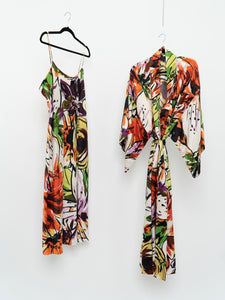 NATORI x Colourful Floral Robe & Dress Set (L, XL)