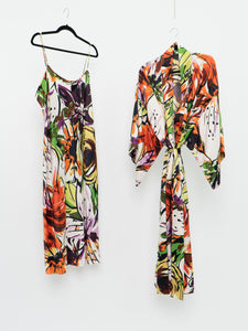 NATORI x Colourful Floral Robe & Dress Set (L, XL)