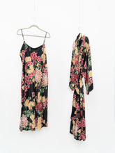 Load image into Gallery viewer, NATORI x Black Floral Robe &amp; Dress Set (L, XL)