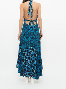 FREE PEOPLE x Blue Floral Button-Up Dress (XS, S)