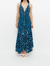 Load image into Gallery viewer, FREE PEOPLE x Blue Floral Button-Up Dress (XS, S)