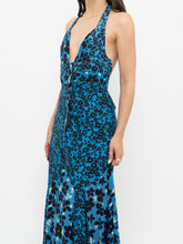 Load image into Gallery viewer, FREE PEOPLE x Blue Floral Button-Up Dress (XS, S)