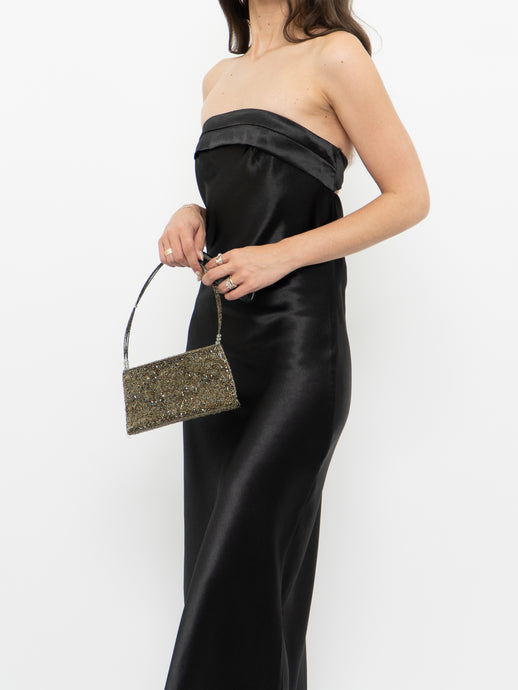 Modern x Black Shiny Stretchy Strapless Dress (XS)