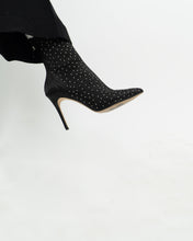 Load image into Gallery viewer, BADGLEY MISCHKA x Black Rhinestone Heeled Boots (7)