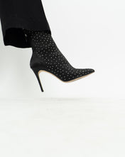 Load image into Gallery viewer, BADGLEY MISCHKA x Black Rhinestone Heeled Boots (7)