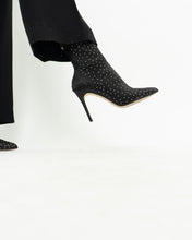 Load image into Gallery viewer, BADGLEY MISCHKA x Black Rhinestone Heeled Boots (7)