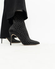 Load image into Gallery viewer, BADGLEY MISCHKA x Black Rhinestone Heeled Boots (7)