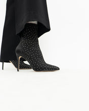 Load image into Gallery viewer, BADGLEY MISCHKA x Black Rhinestone Heeled Boots (7)