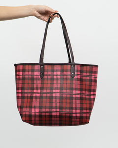 COACH x Pink Plaid Reversible Purse