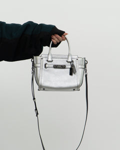 COACH x Swagger 21 Silver Leather Crossbody