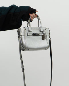 COACH x Swagger 21 Silver Leather Crossbody