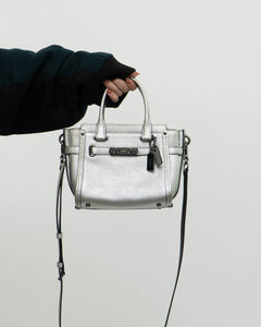 COACH x Swagger 21 Silver Leather Crossbody