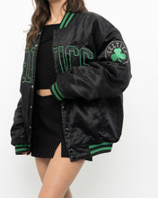 Load image into Gallery viewer, Vintage x MAJESTIC x CELTICS Black Satin Bomber Jacket (S-XL)