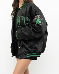 Vintage x MAJESTIC x CELTICS Black Satin Bomber Jacket (S-XL)