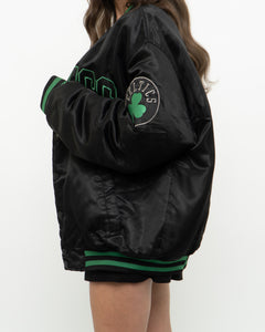 Vintage x MAJESTIC x CELTICS Black Satin Bomber Jacket (S-XL)