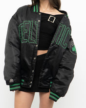 Load image into Gallery viewer, Vintage x MAJESTIC x CELTICS Black Satin Bomber Jacket (S-XL)