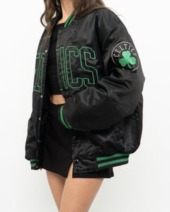 Vintage x MAJESTIC x CELTICS Black Satin Bomber Jacket (S-XL)