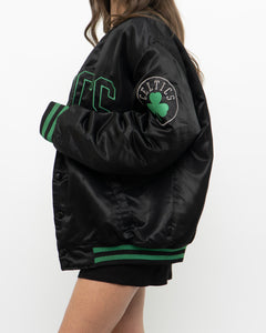 Vintage x MAJESTIC x CELTICS Black Satin Bomber Jacket (S-XL)