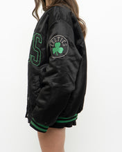 Load image into Gallery viewer, Vintage x MAJESTIC x CELTICS Black Satin Bomber Jacket (S-XL)