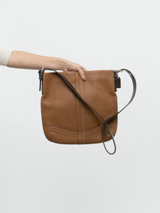 COACH x Tan Pebble Leather Crossbody Purse