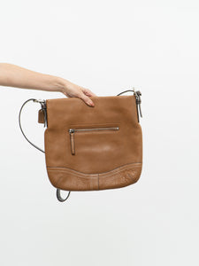 COACH x Tan Pebble Leather Crossbody Purse