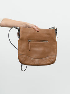 COACH x Tan Pebble Leather Crossbody Purse