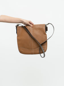 COACH x Tan Pebble Leather Crossbody Purse