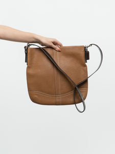 COACH x Tan Pebble Leather Crossbody Purse