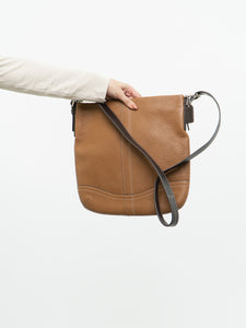 COACH x Tan Pebble Leather Crossbody Purse