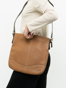 COACH x Tan Pebble Leather Crossbody Purse