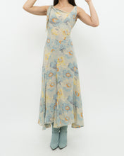 Load image into Gallery viewer, Vintage x Pure Silk Blue Floral Dress (S, M)