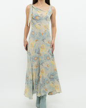 Load image into Gallery viewer, Vintage x Pure Silk Blue Floral Dress (S, M)