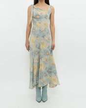 Load image into Gallery viewer, Vintage x Pure Silk Blue Floral Dress (S, M)