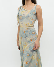 Load image into Gallery viewer, Vintage x Pure Silk Blue Floral Dress (S, M)