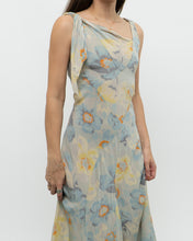 Load image into Gallery viewer, Vintage x Pure Silk Blue Floral Dress (S, M)