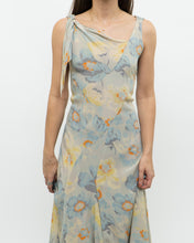 Load image into Gallery viewer, Vintage x Pure Silk Blue Floral Dress (S, M)