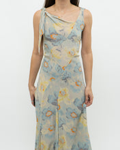 Load image into Gallery viewer, Vintage x Pure Silk Blue Floral Dress (S, M)