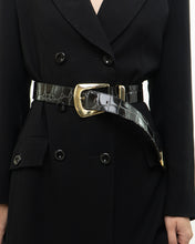 Load image into Gallery viewer, Vintage x Black Faux Leather Belt (XS-M)