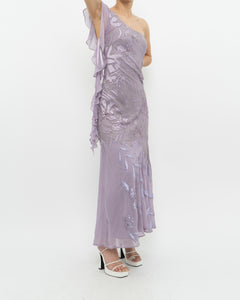 Vintage x Pure Silk Purple Beaded Dress (M)