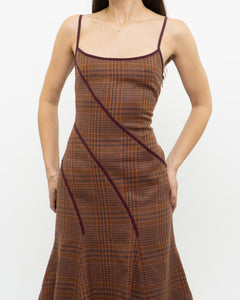 Vintage x Orange Plaid Wool Dress (S, M)