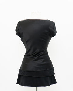 ESSENTIEL ANTWERP x Black Silk Embroidered Top (M)