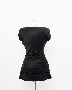 ESSENTIEL ANTWERP x Black Silk Embroidered Top (M)