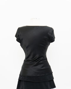 ESSENTIEL ANTWERP x Black Silk Embroidered Top (M)