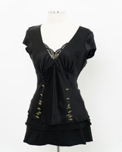 Load image into Gallery viewer, ESSENTIEL ANTWERP x Black Silk Embroidered Top (M)