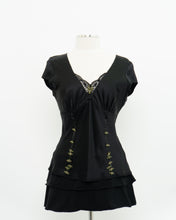 Load image into Gallery viewer, ESSENTIEL ANTWERP x Black Silk Embroidered Top (M)