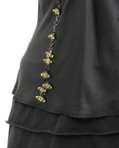 ESSENTIEL ANTWERP x Black Silk Embroidered Top (M)